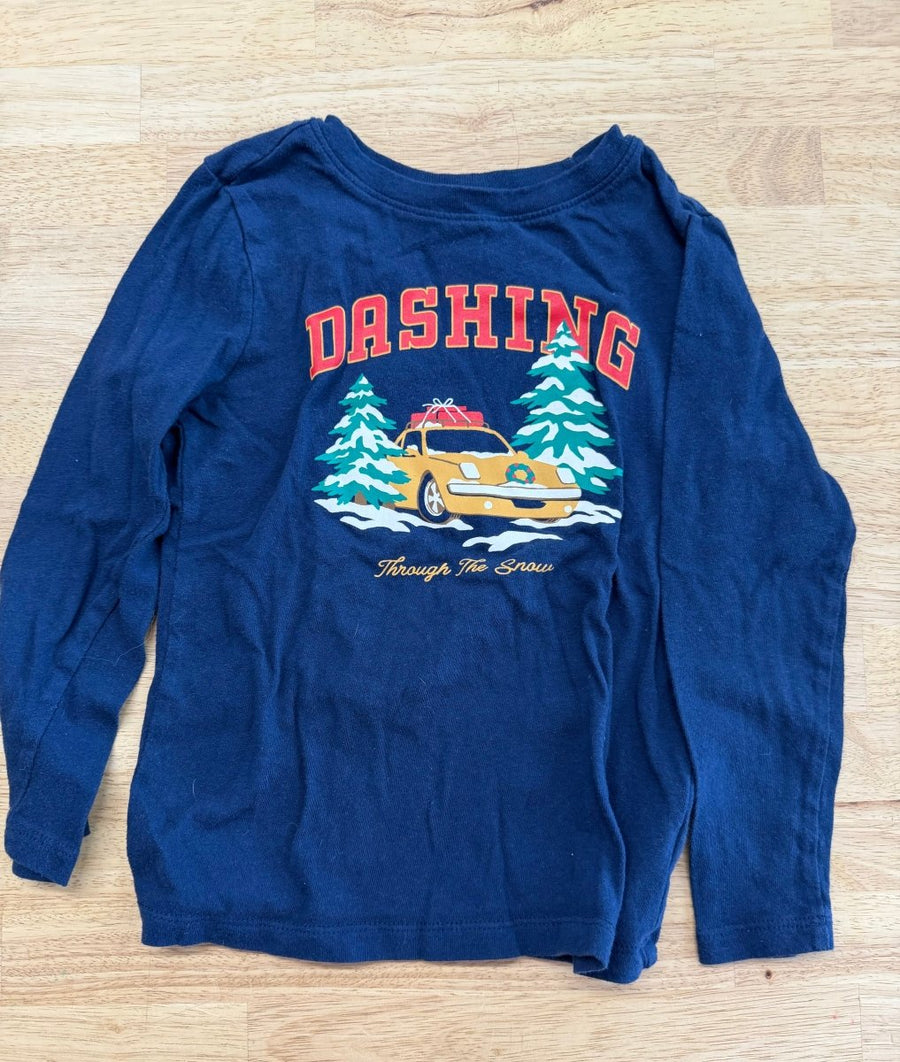 Old Navy Long - Sleeve Tee – 5Y | Christmas – Dashing Through the Snow - Nest and Sprout - Consignment