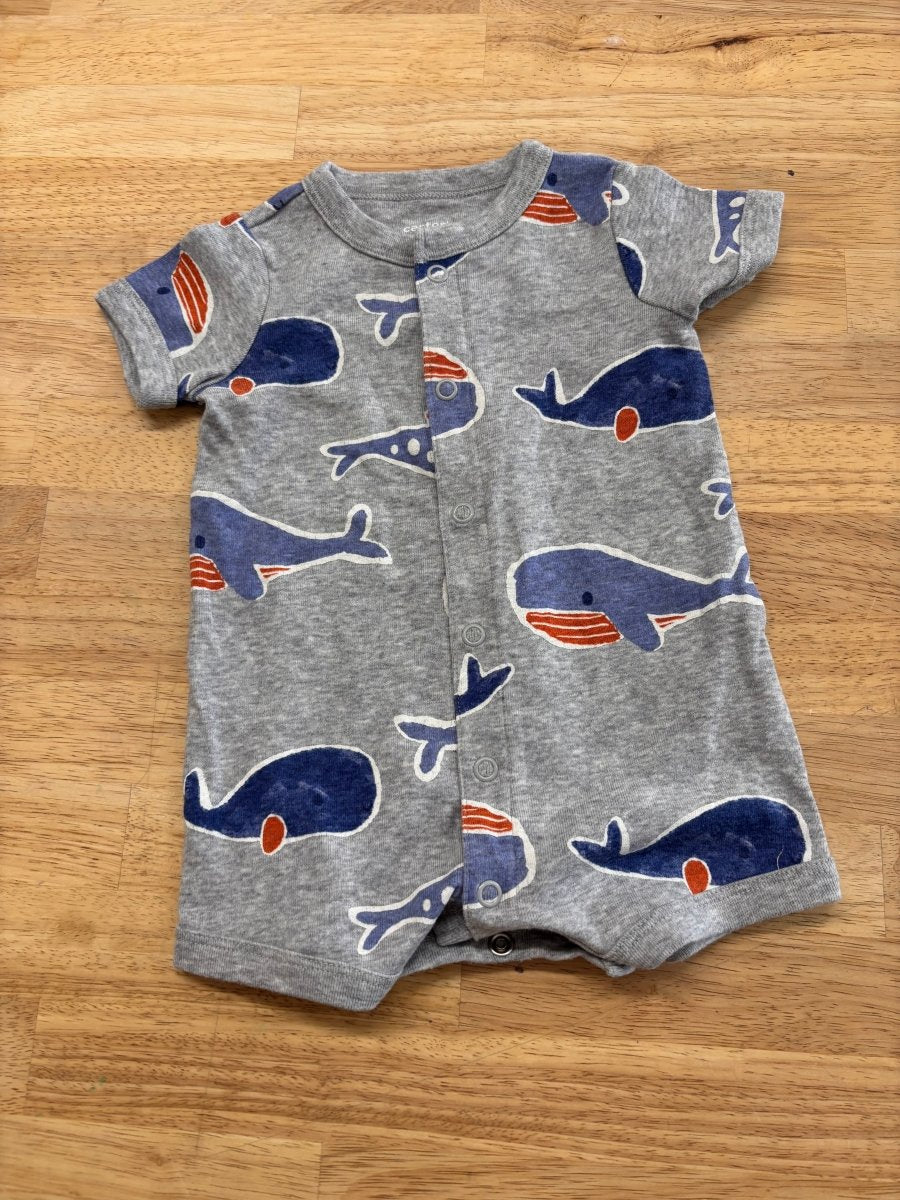 Carters Romper – Size 3M Whale Print - Nest and Sprout - Consignment