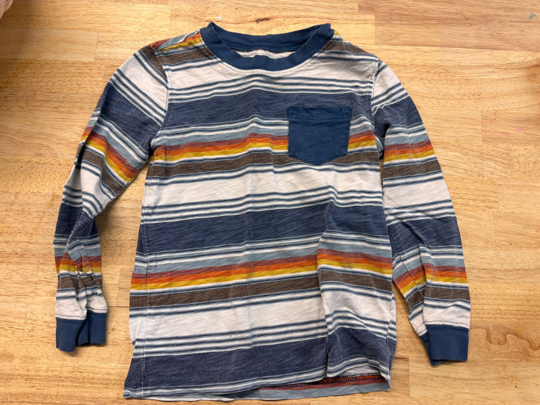 Carter’s Striped T-Shirt – Size 5 Blue Orange Brown