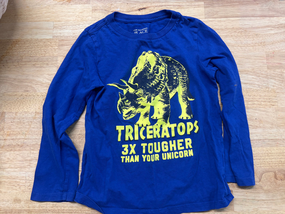 Children’s Place T-Shirt – Size 5T Blue Triceratops