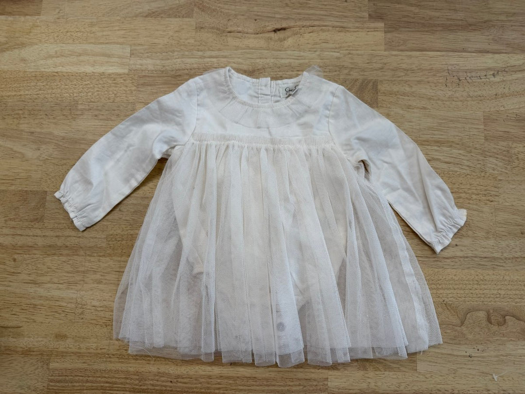 Jessica Simpson Dress – 3–6M | White with Tulle Skirt - Nest and Sprout - Consignment