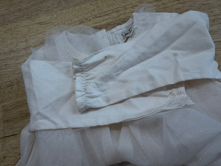 Jessica Simpson Dress – 3–6M | White with Tulle Skirt - Nest and Sprout - Consignment