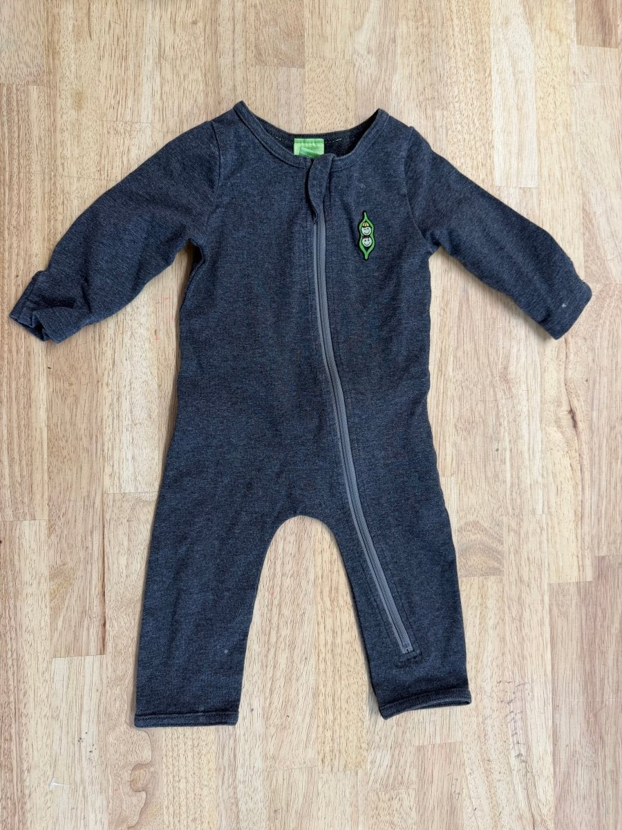 Peekaboooo Beans Jumpsuit – 3–6M | Charcoal - Nest and Sprout - Consignment