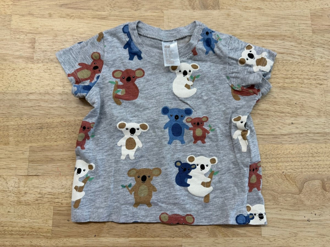 H&M Short Sleeve Shirt – 4–6M | Koala Bear Print - Nest and Sprout - Consignment
