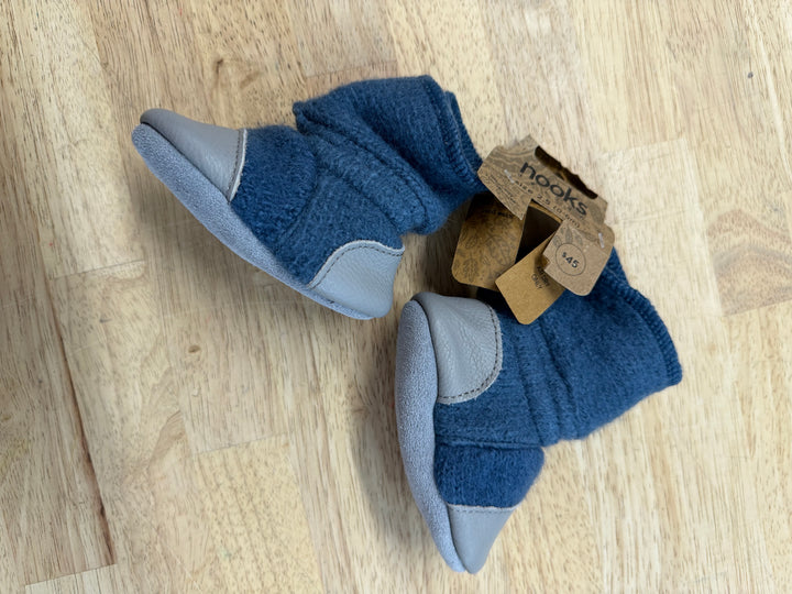 Nooks Wool Booties – Size 2.5 (0–6M) | Blue New with Tags
