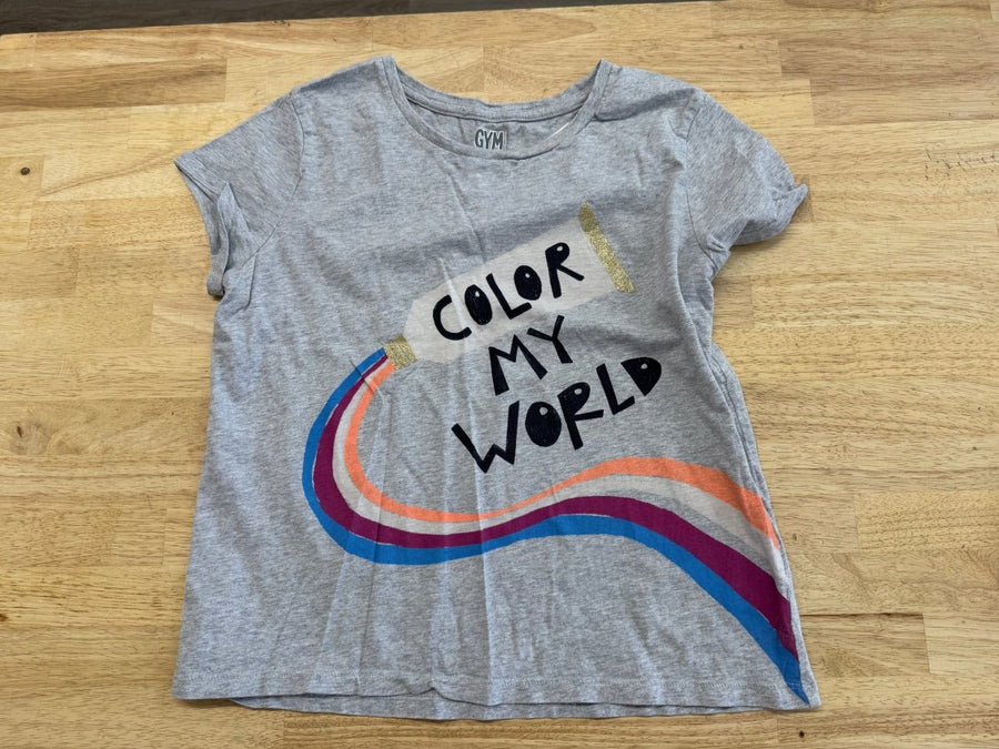 Gymboree T-Shirt –14 | Colour My World Light Grey Graphic - Nest and Sprout - Consignment