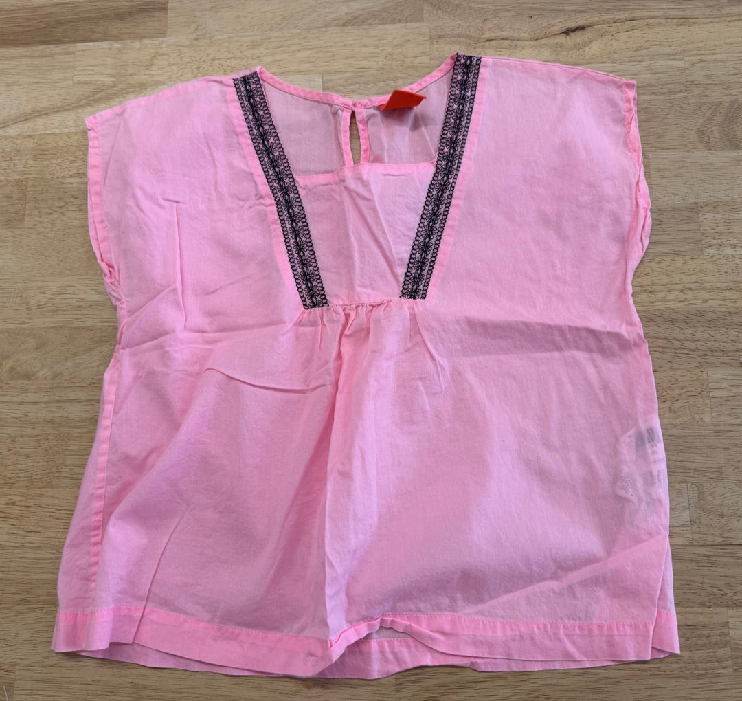Joe Fresh Crop Top – Size 7/8 | Pink Boxy with Decorative Neckline - Nest and Sprout - Consignment