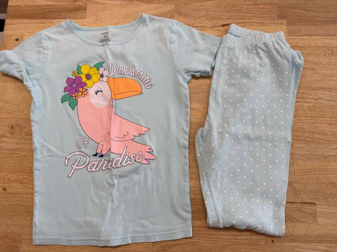 Carter's PJ Set – Size 14 | Blue Dreaming of Paradise - Nest and Sprout - Consignment