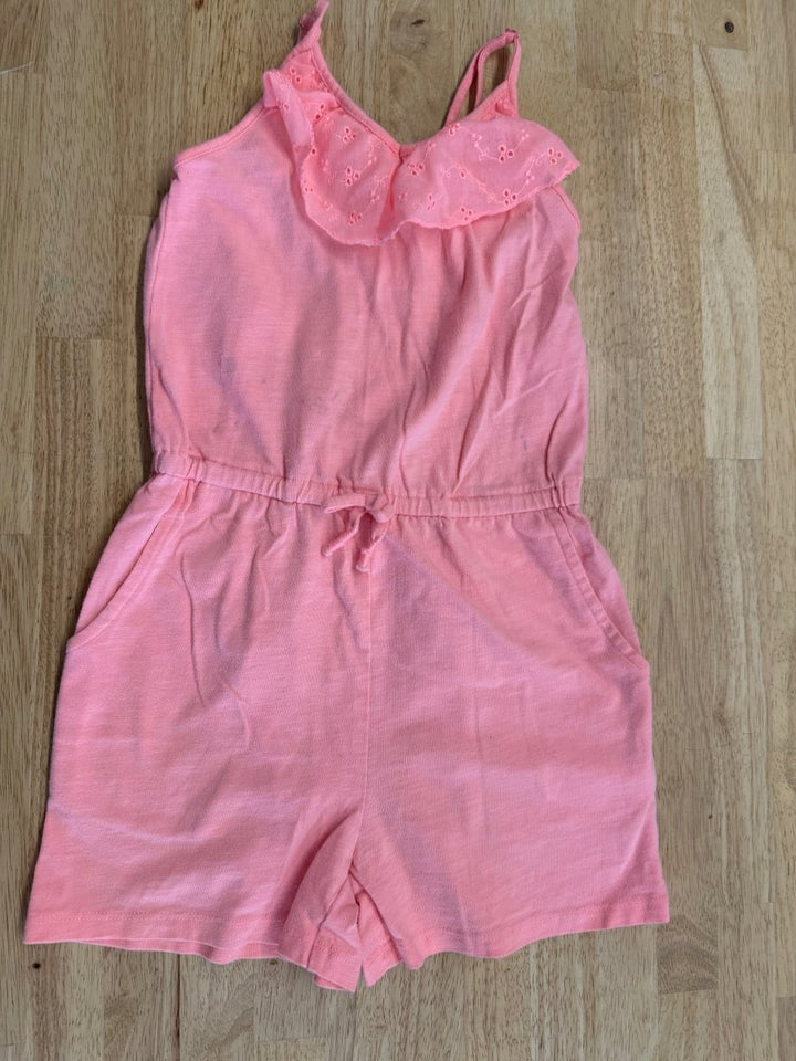 George Short Romper – Size 7/8 | Light Peach play - Nest and Sprout - Consignment
