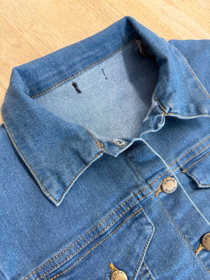 Bebe Denim Dress – Adult M | Button - Down Short Sleeve - Nest and Sprout - Consignment