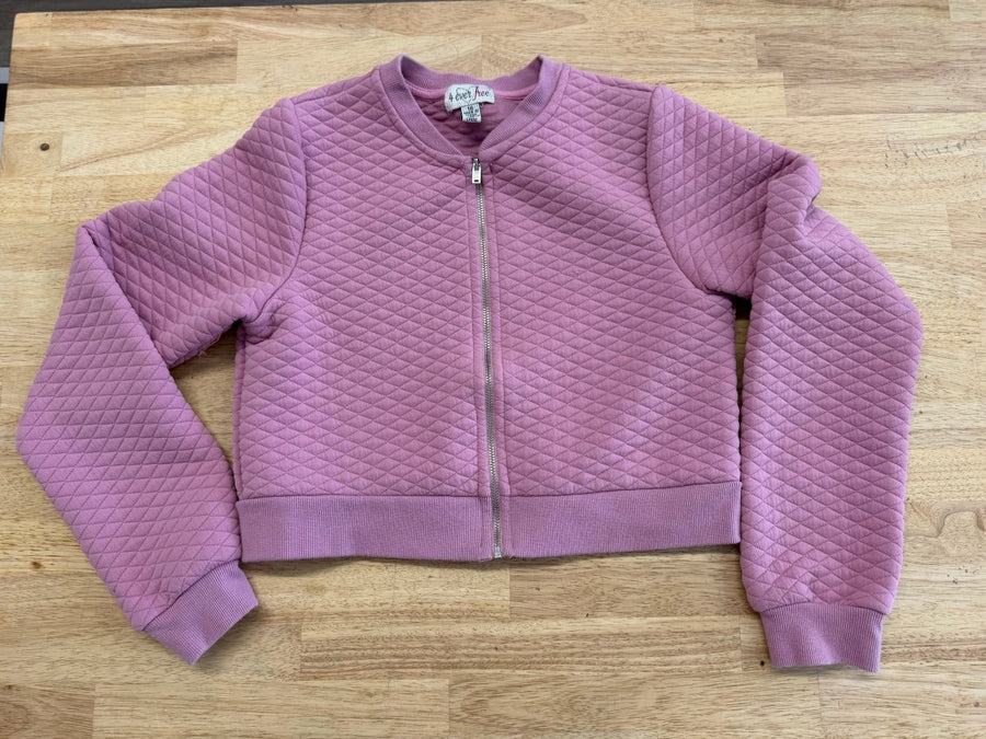 4Ever Free Quilted Zip - Up Sweater – Size 14 | Pink - Nest and Sprout - Consignment