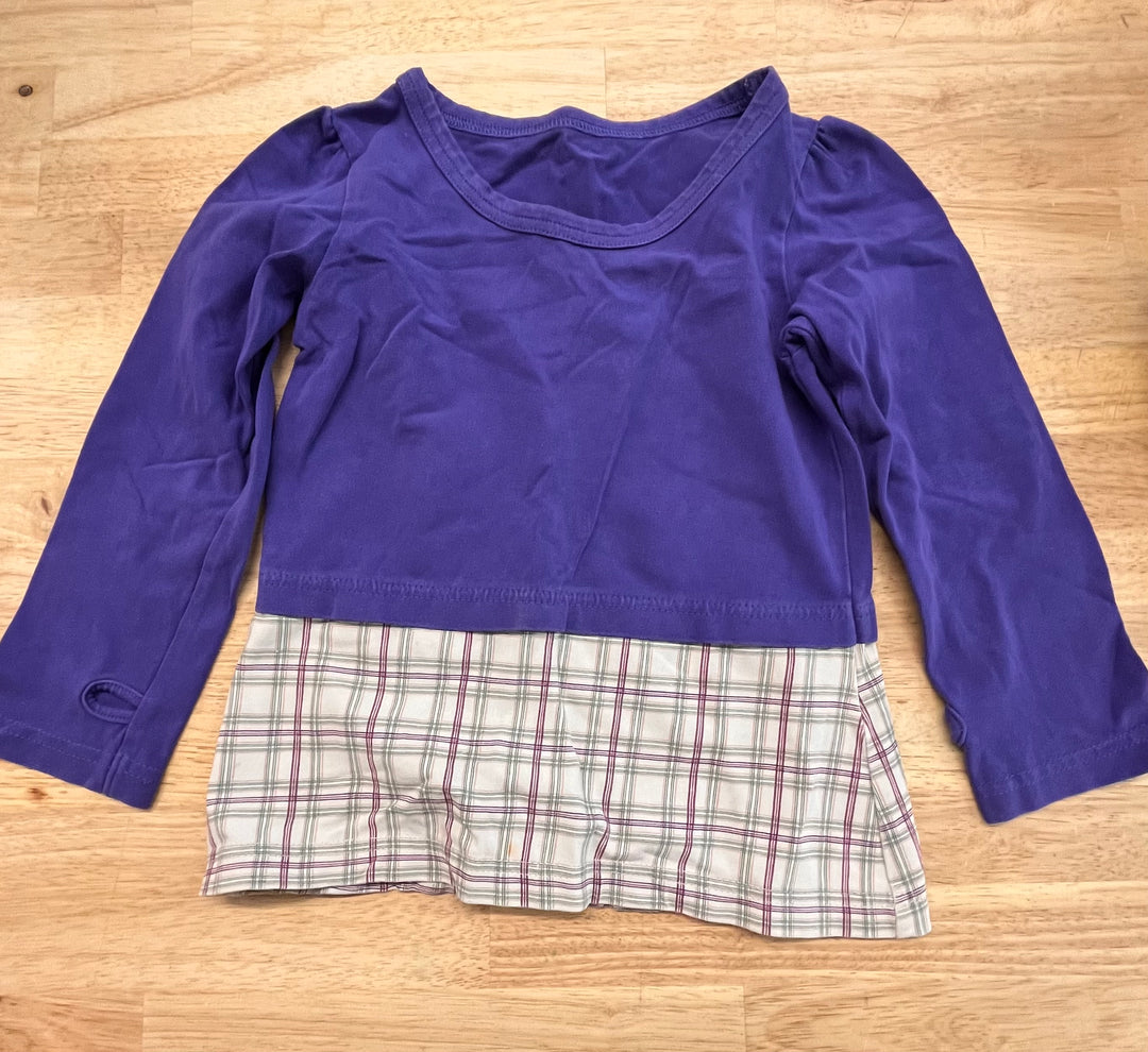 Peekaboo Beans Size 4 Purple Print Top