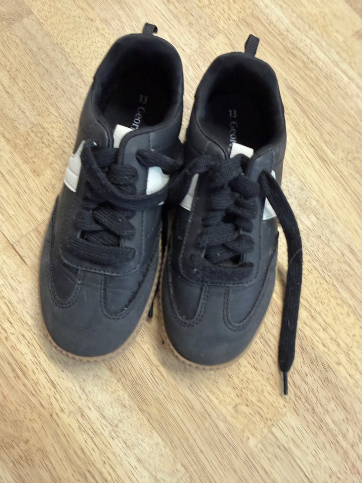 George Tie-Up Sneakers – Size 13 | Black