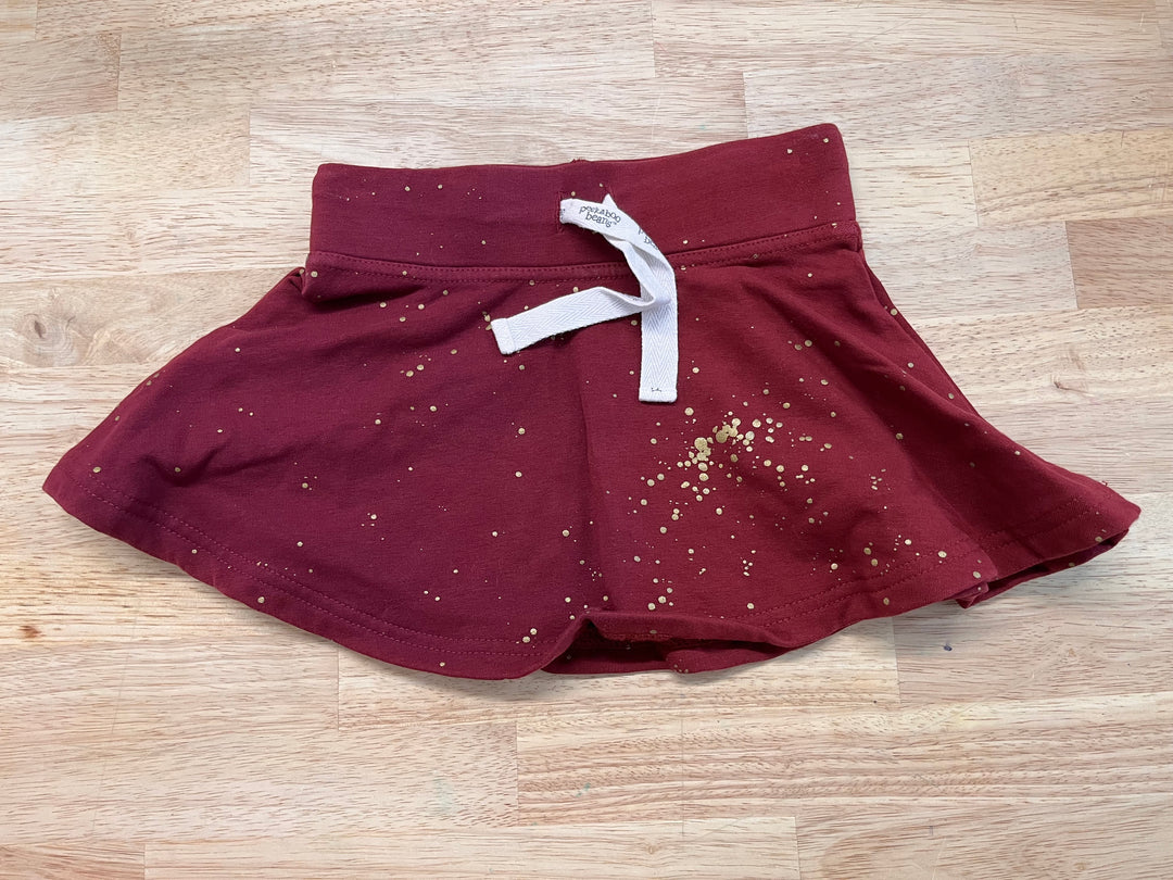Peekaboo Beans Size 3 Shine Bright Skirt – Burgundy & Gold