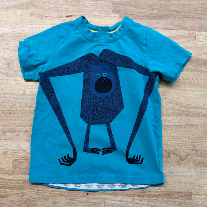 Peekaboo Beans Shirt – 6Y | Turquoise Monkey Print