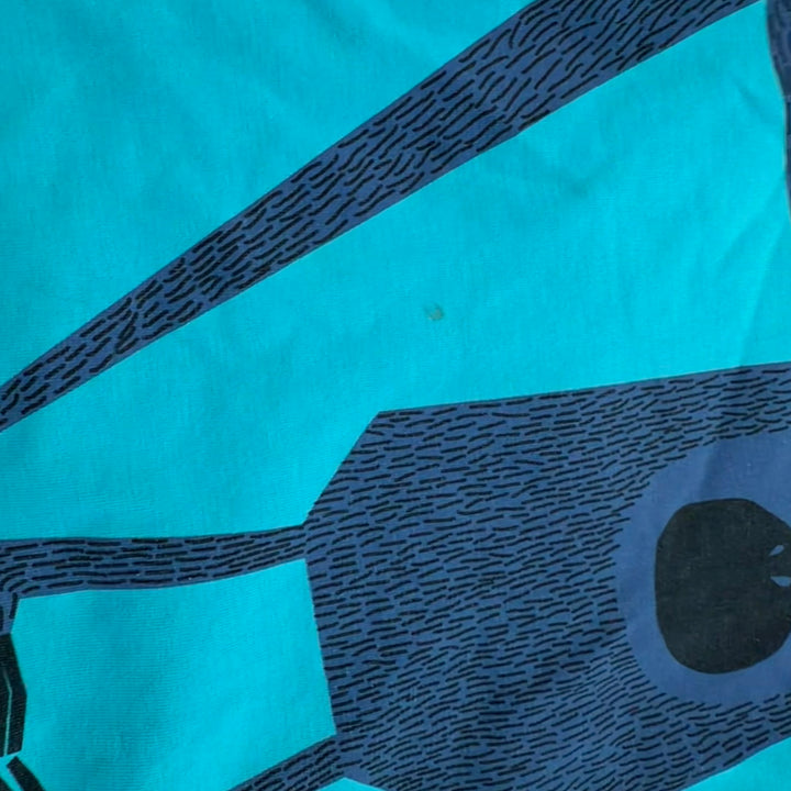 Peekaboo Beans Shirt – 6Y | Turquoise Monkey Print
