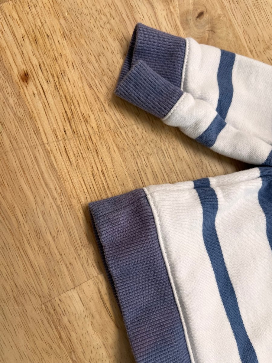 Country Road 6–12 Month Sweatshirt – Blue Stripes - Nest and Sprout - Consignment
