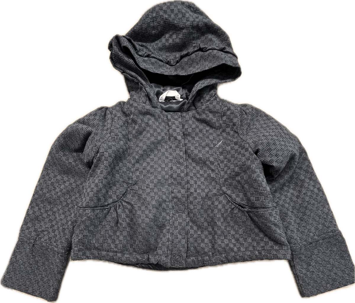 Peekaboo Beans Size 4 Jacket – Black & Grey Herringbone - Nest and Sprout - Consignment