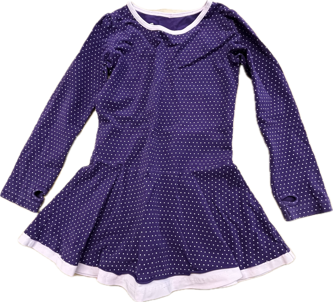 Peekaboo Beans Size 5 Purple Polka Dot Dress