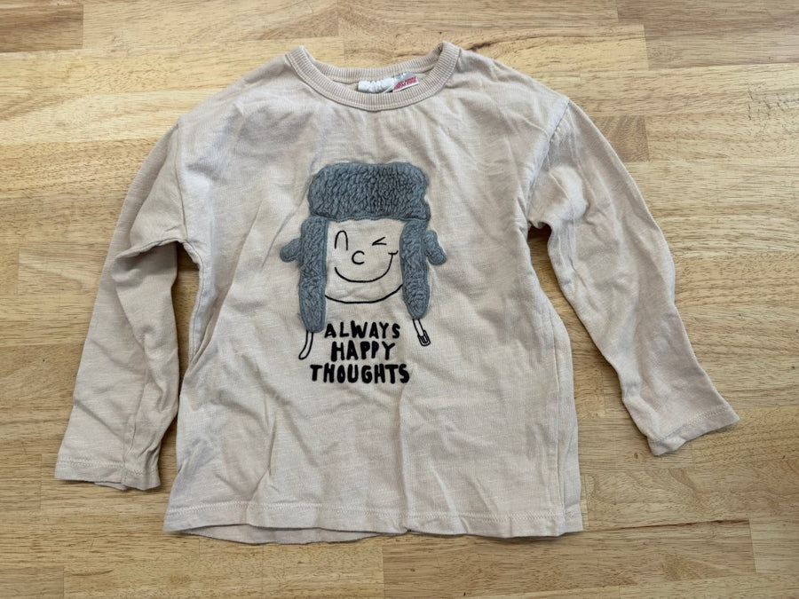Zara Shirt – 3/4Y | Brown Happy Thoughts Graphic - Nest and Sprout - Consignment