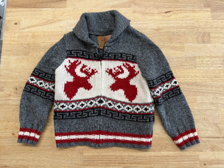 Canadiana Knit Sweater – 3T | Red & Grey Canada - Nest and Sprout - Consignment