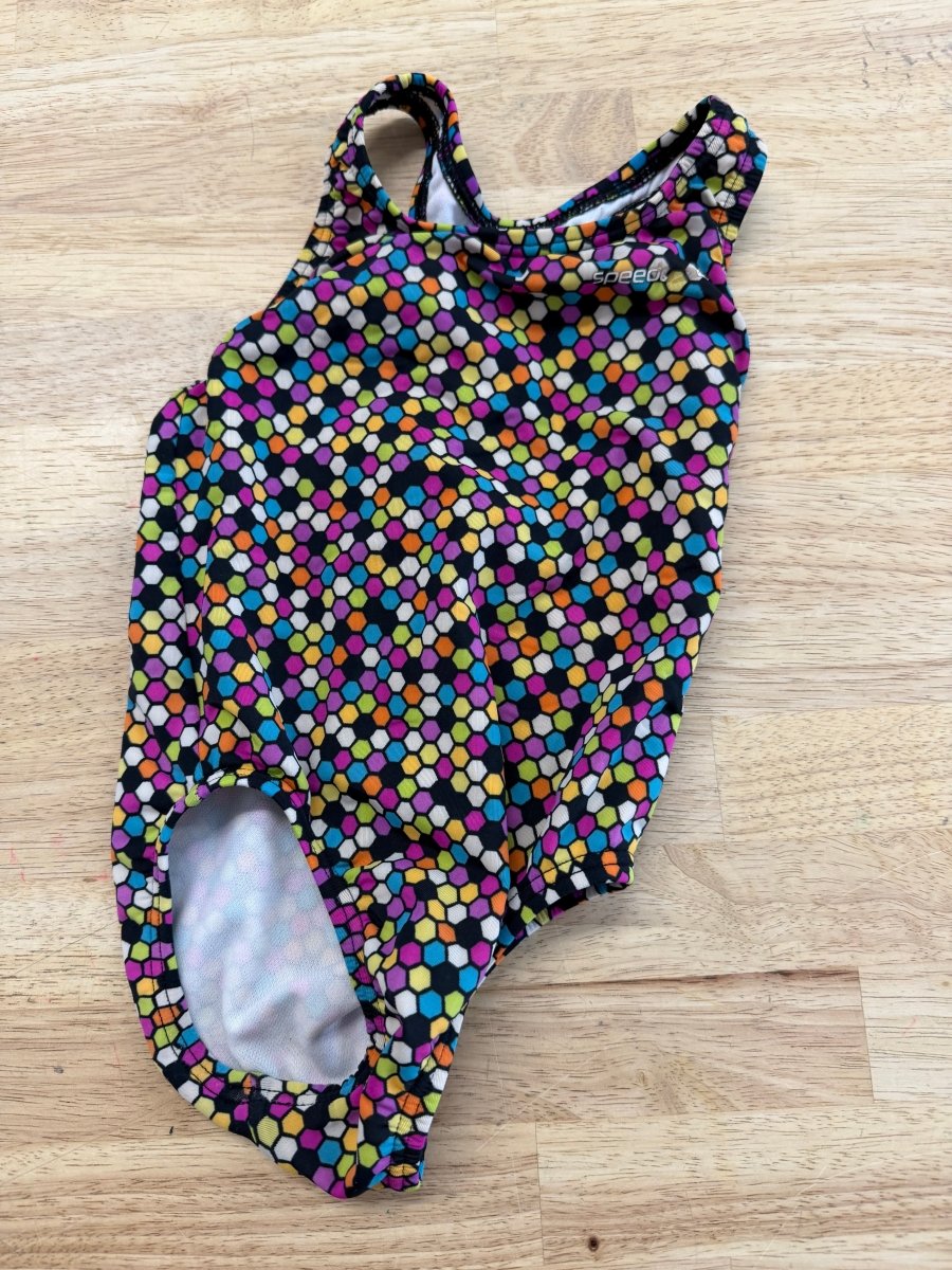 Speedo One - Piece Swimsuit – 4Y | Hexagon Print - Nest and Sprout - Consignment