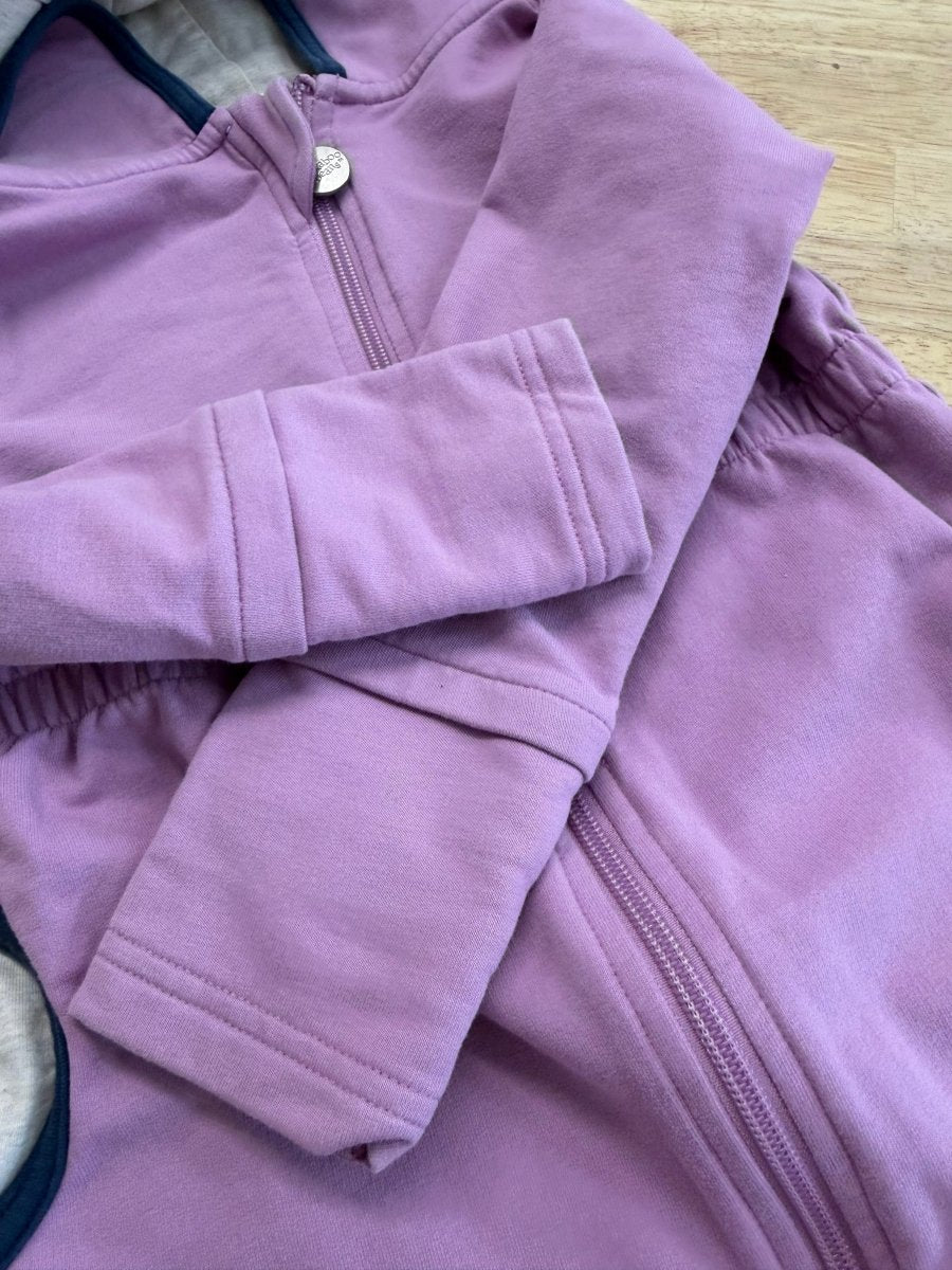 Peekaboo Beans Hooded Sweater – 6 | Dusty Lilac - Nest and Sprout - Consignment