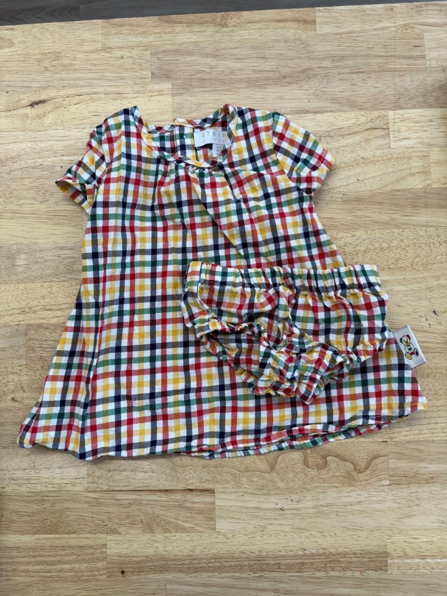 HBC Stripes Dress – 0–9M | Stripe with Diaper Cover - Nest and Sprout - Consignment