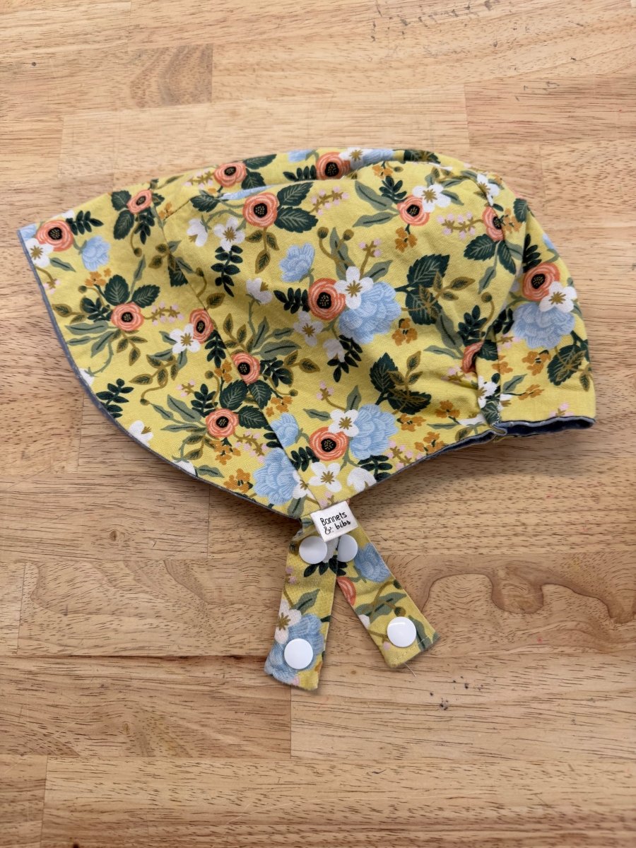 Bonnets & Bibs Bonnet – S | Yellow Floral - Nest and Sprout - Consignment