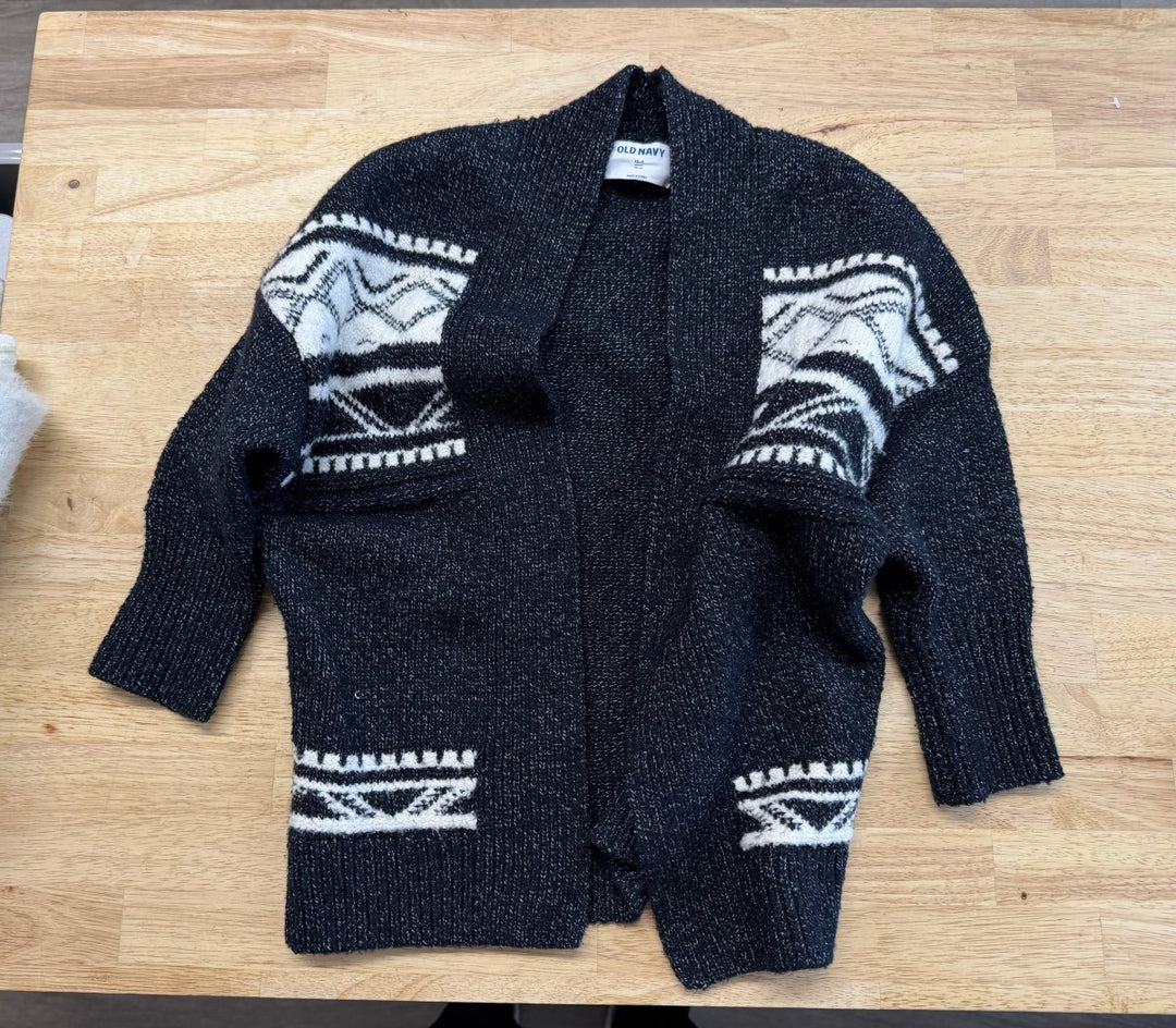 Old Navy Cardigan – Adult XS | Black & White Open Knit - Nest and Sprout - Consignment