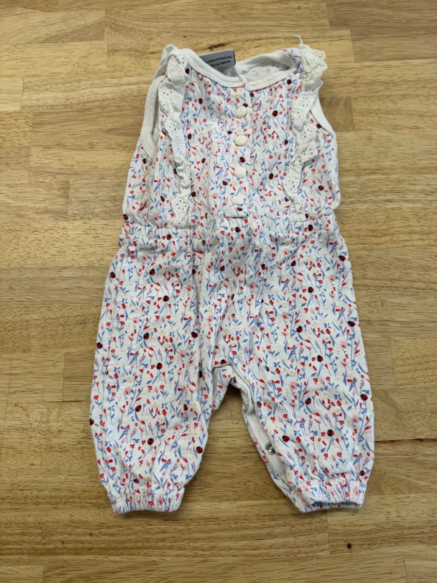 Topo Mini Romper – 62 | Floral Ladybug Print - Nest and Sprout - Consignment