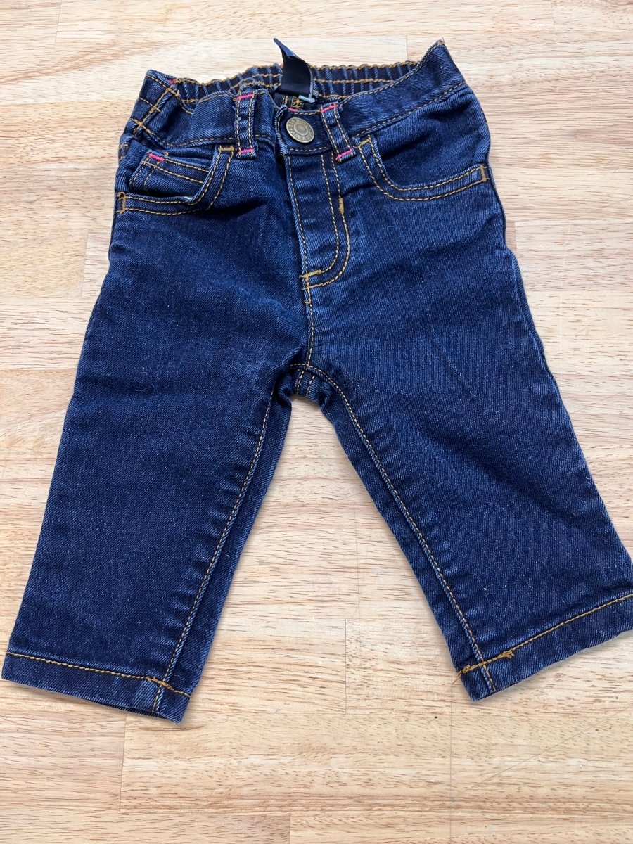 Old Navy 3 - 6M Jeans - Navy/Pink - Nest and Sprout - Consignment