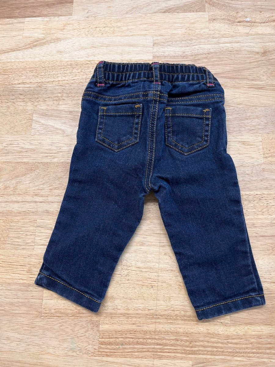 Old Navy 3 - 6M Jeans - Navy/Pink - Nest and Sprout - Consignment