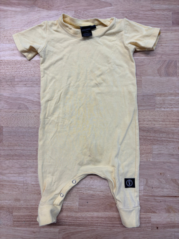 Wooly Doodle Bamboo Romper – Butter Yellow – 3-6M