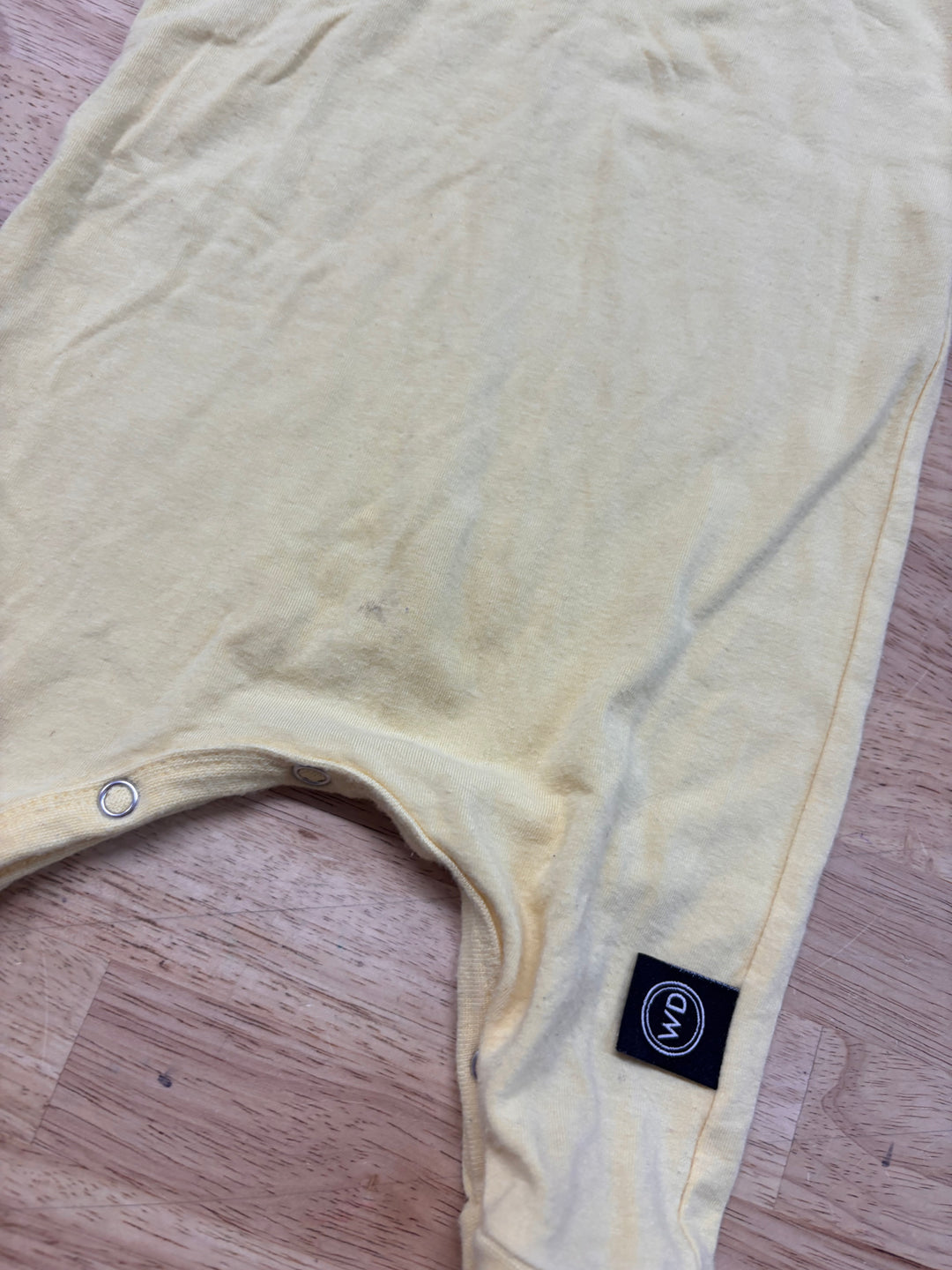 Wooly Doodle Bamboo Romper – Butter Yellow – 3-6M