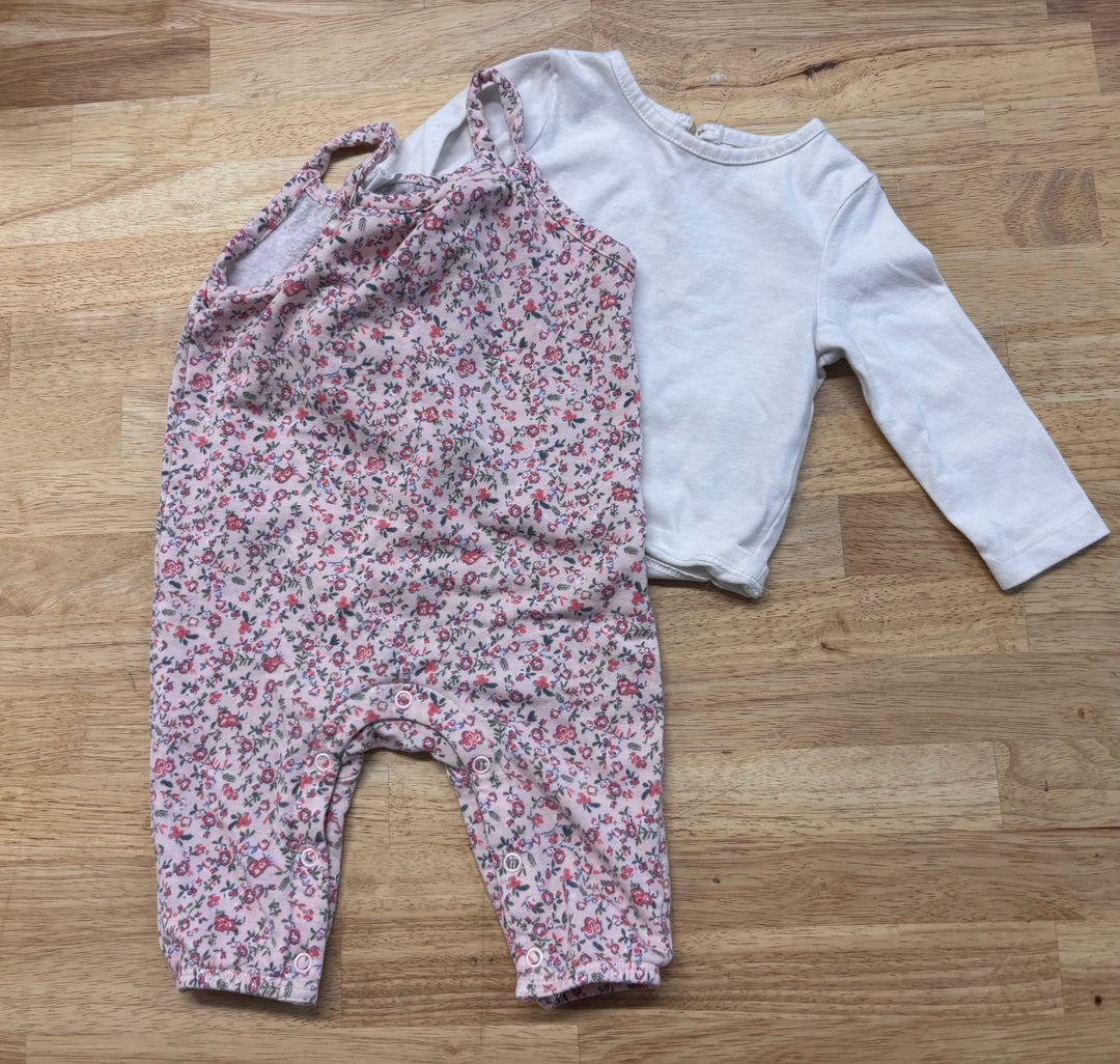 Joe Fresh Romper Outfit – Pink Floral – 3-6M