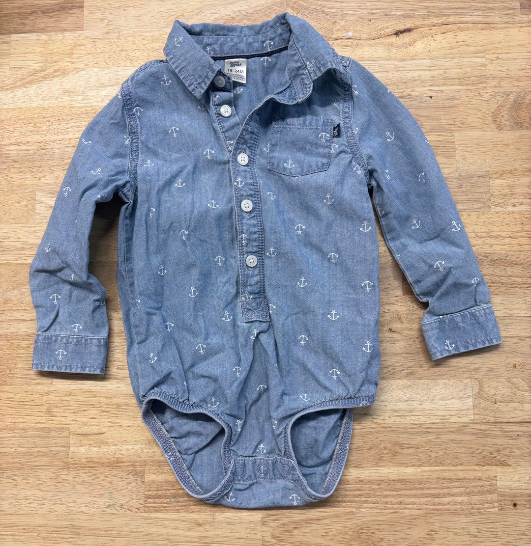 Baby B’gosh Denim Bodysuit – Anchors – 18-24M