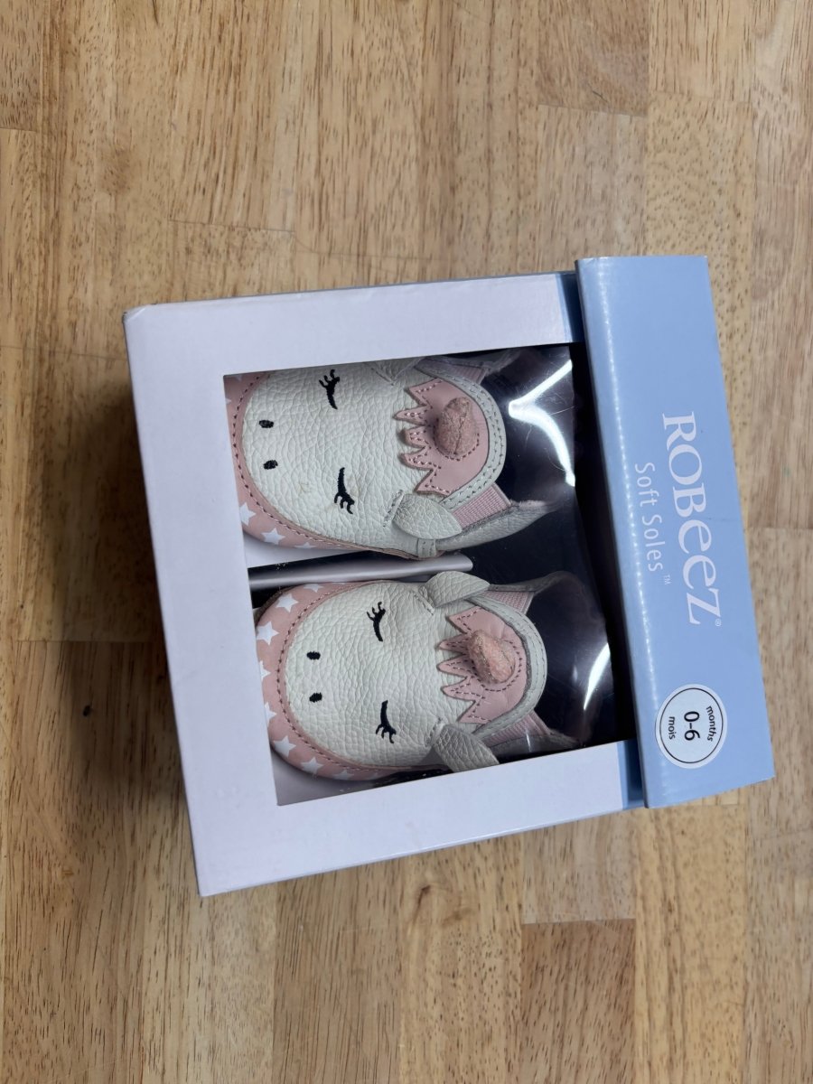 Robeez Unicorn Slippers – White – 0 - 6M NWT - Nest and Sprout - Consignment