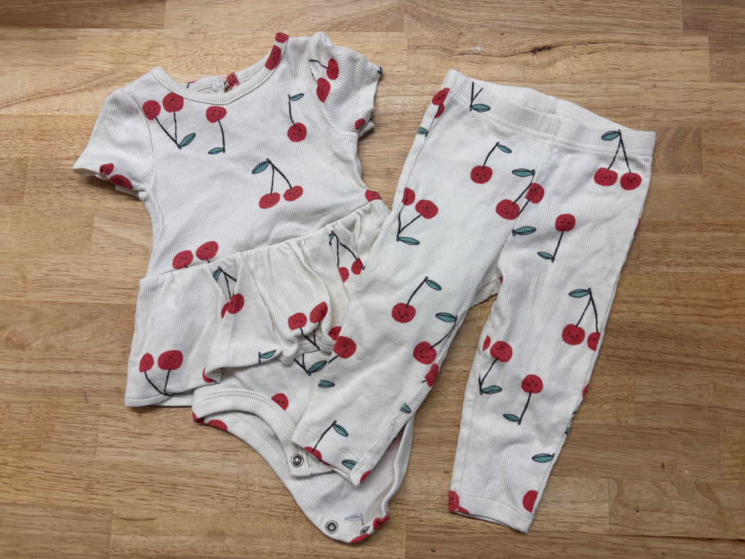 Carter’s Cherry Dress Set – Bodysuit & Leggings – 6M