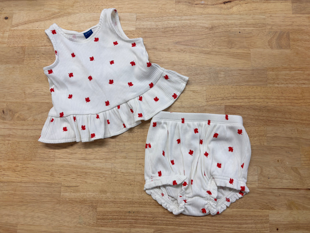 Old Navy Canada Set – Maple Leaf Ribbed – 6-12M