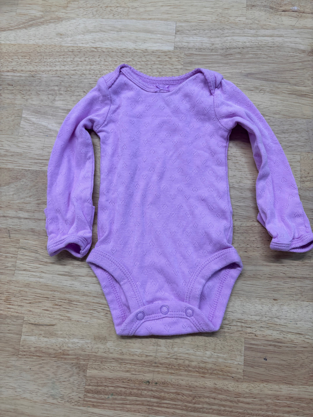 Carters Heart Pointelle Bodysuit – Newborn (Purple)