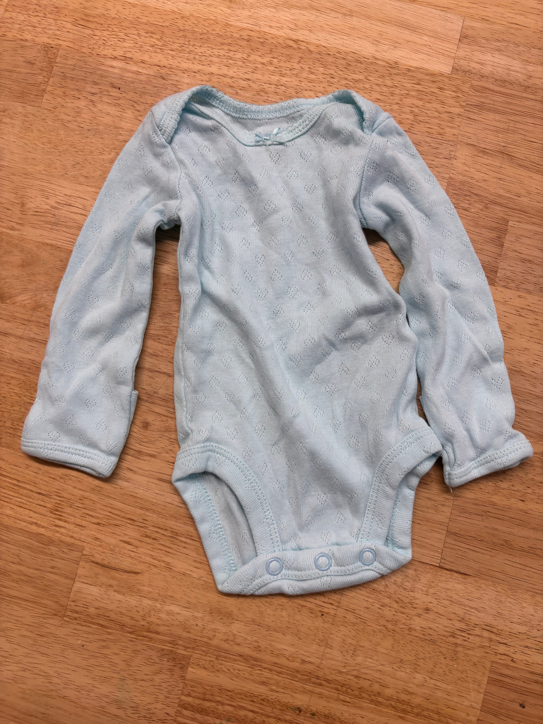 Carters Heart Pointelle Bodysuit – Newborn (Blue)