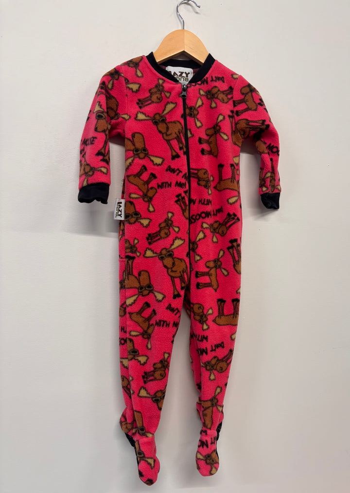 Lazy One Fleece Moose One-Piece – Size 2T