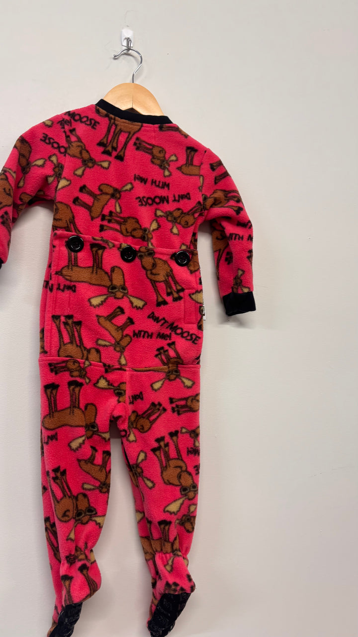 Lazy One Fleece Moose One-Piece – Size 2T