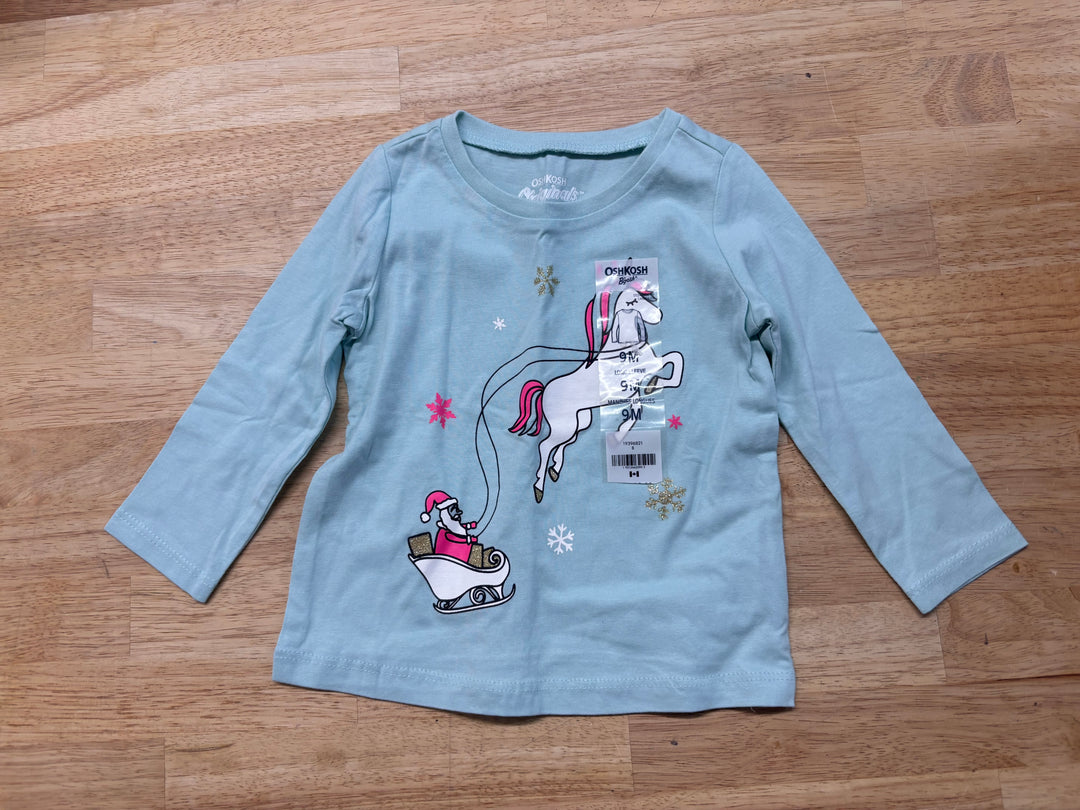 OshKosh Holiday Graphic Top – Size 9M (NWT)