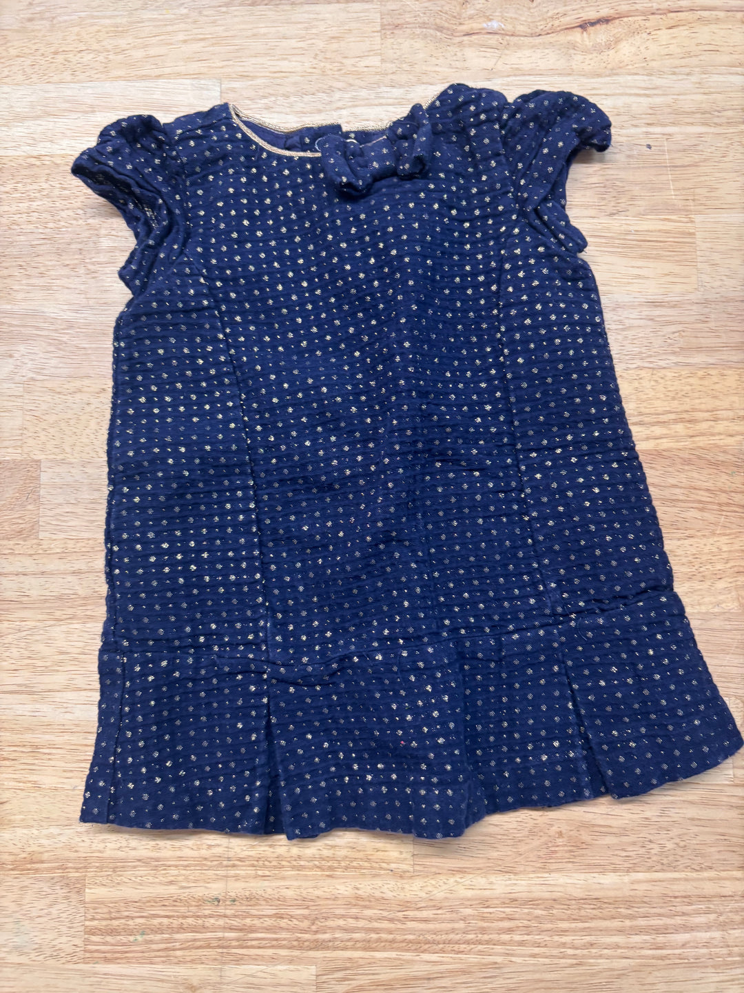 Gymboree Navy Sparkle Dot Dress – Size 6–12M