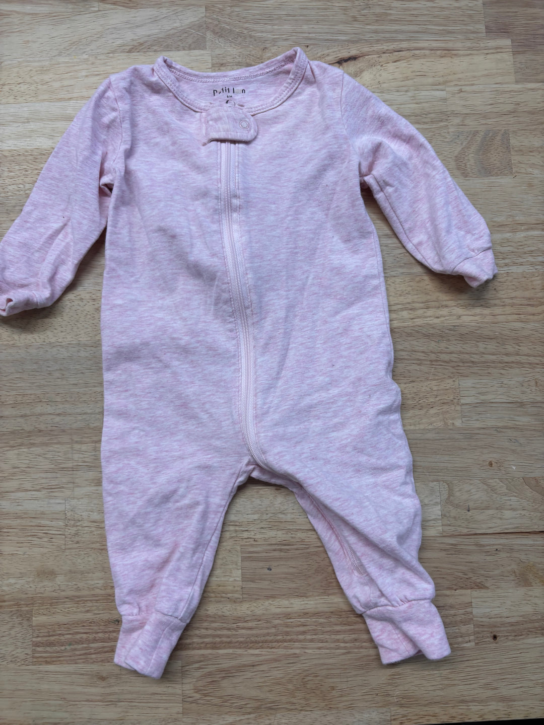 Petit Lem Sleeper – Heathered Pink Footless – 6M