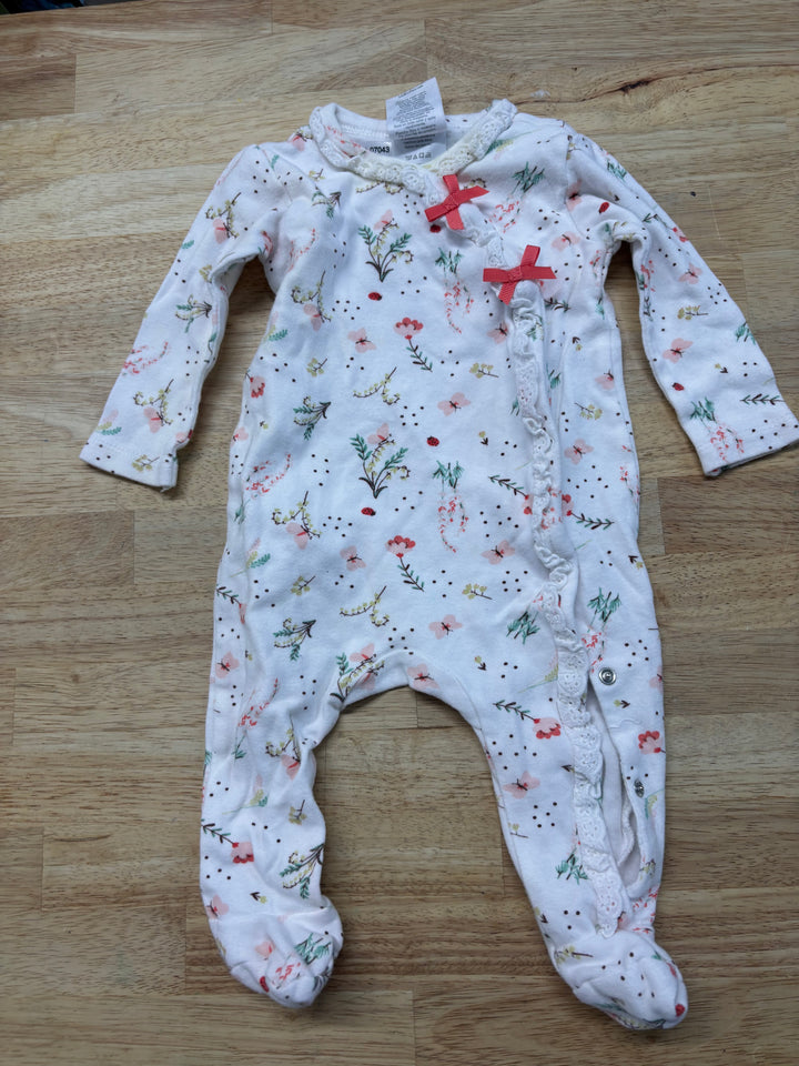 Laura Ashley Snap-Up Sleeper – Pink Floral – 6-9M