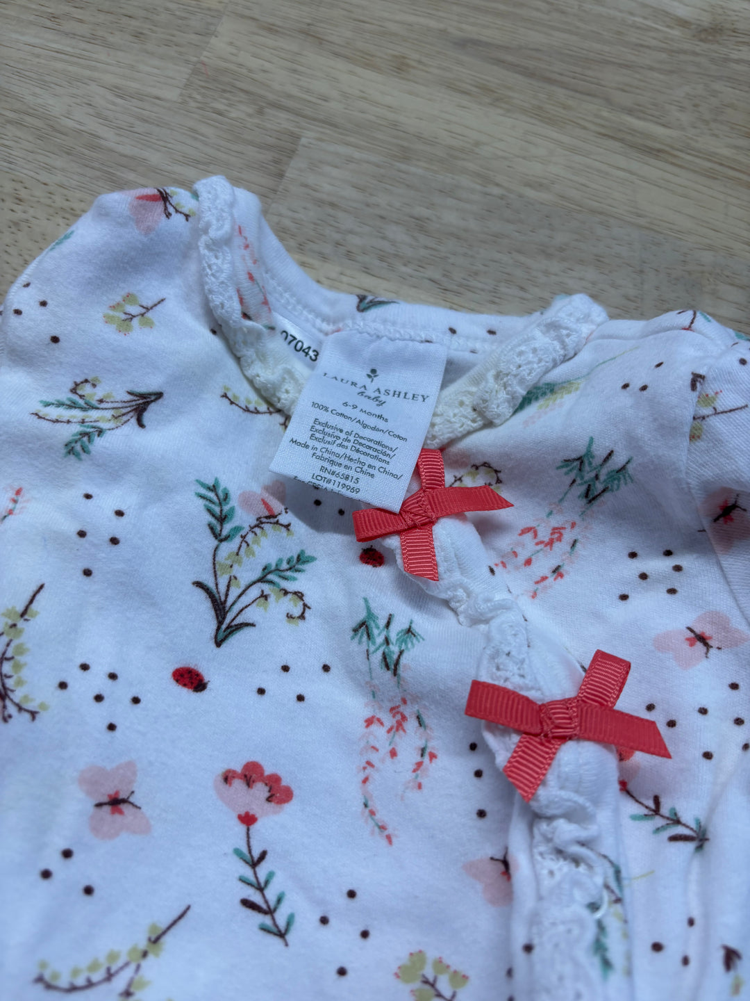 Laura Ashley Snap-Up Sleeper – Pink Floral – 6-9M
