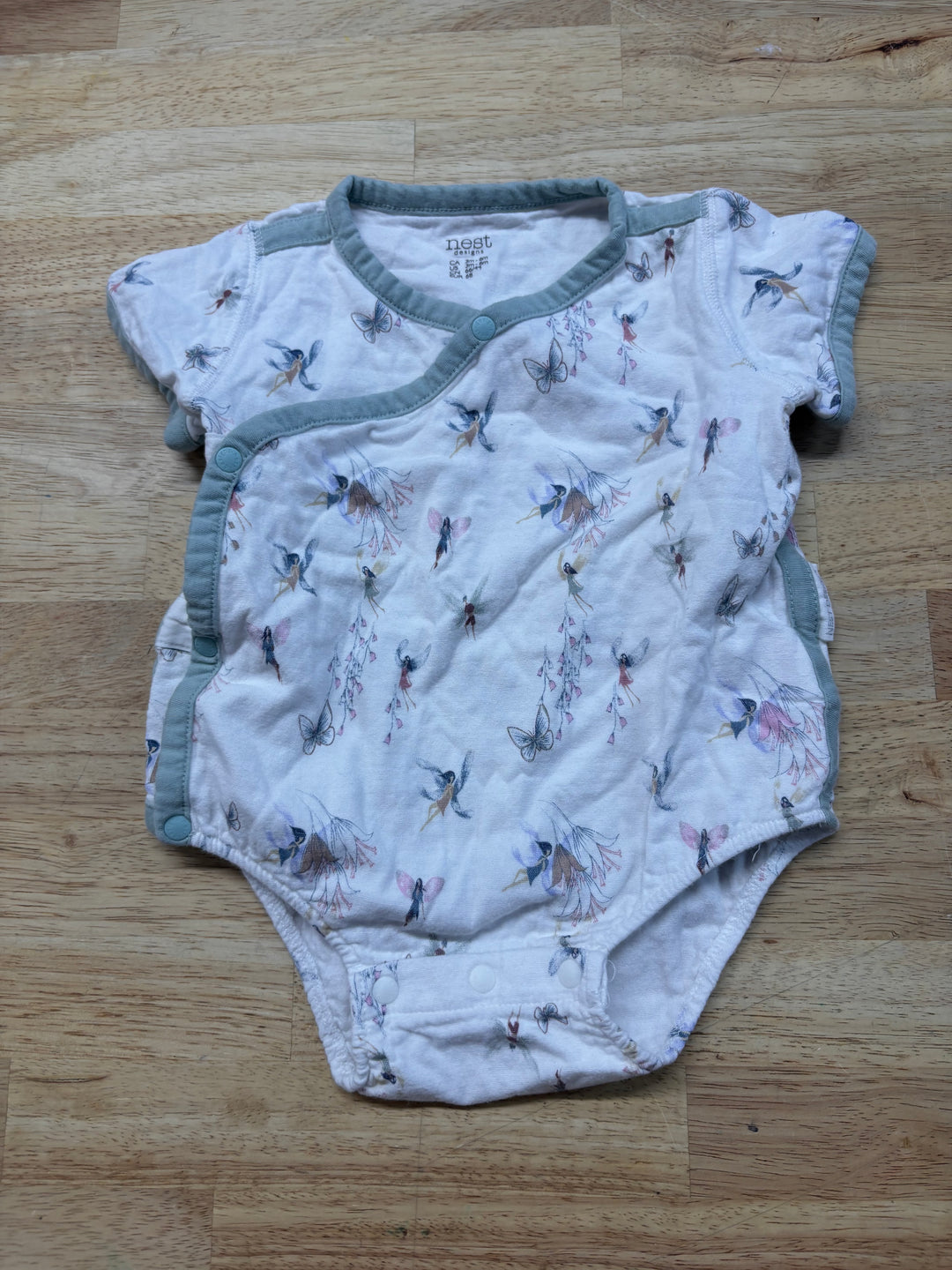 Nest Designs Bodysuit – Fairy Print Kimono – 3-6M